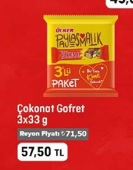 Çokonat Gofret 3X33 G