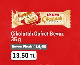 Ülker Çikolatalı Gofret Beyaz 35G