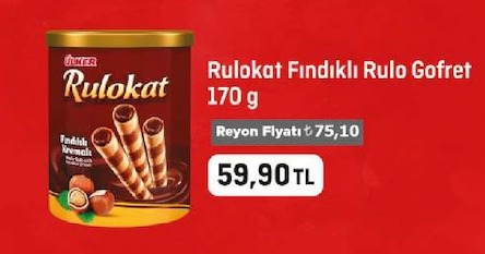 Ülker Rulokat Fındıklı Rulo Gofret 170G