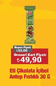 Eti Çikolata İçibol Antep Fıstıklı 30 G