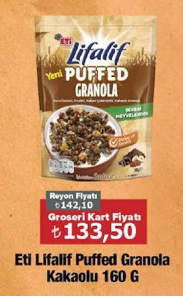 Eti Lifalif Puffed Granola Kakaolu 160G