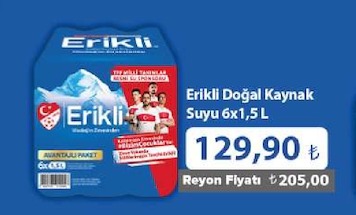 Erikli Dogal Kaynak Suyu 6X1,5 L