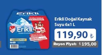 Erikli Dogal Kaynak Suyu 6X1 L