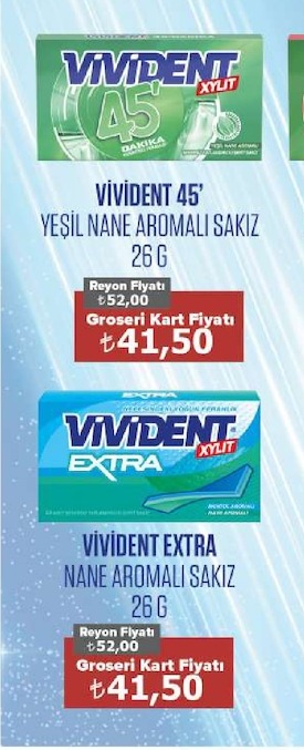 Vivident 45' Yeşil Nane Aromalı Sakız 26 G