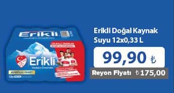 Erikli Doğal Kaynak Suyu 12X0,33 L