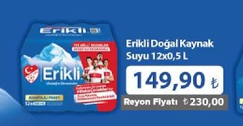 Erikli Doğal Kaynak Suyu 12X0,5 L