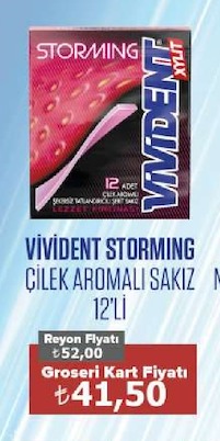 Vivident Storming Çilek Aromalı Sakız 12'Li