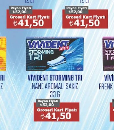 Vivident Storming Tri Nane Aromalı Sakız 33 G