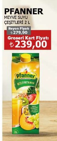 Pfanner Meyve Suyu Çeşitleri 2 L