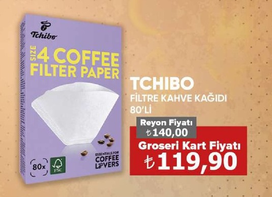 Tchibo Filtre Kahve Kağıdı 80'Li