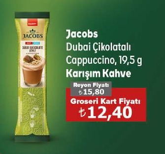 Jacobs Dubai Çikolatalı Cappuccino, 19,5 G Karışım Kahve