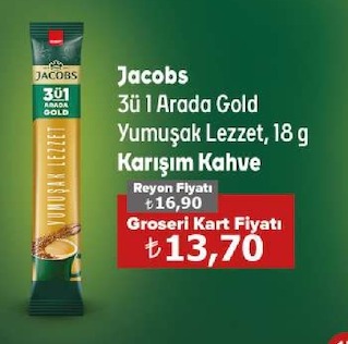 Jacobs 3Ü 1 Arada Gold Yumuşak Lezzet, 18 G Karışım Kahve