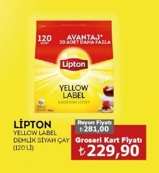 Lipton Yellow Label Demlik Siyah Çay (120'Li)