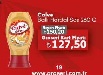 Calve Ballı Hardal Sos 260 G