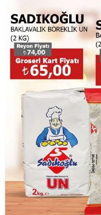 Sadıkoğlu Baklavalık Böreklik Un 2Kg
