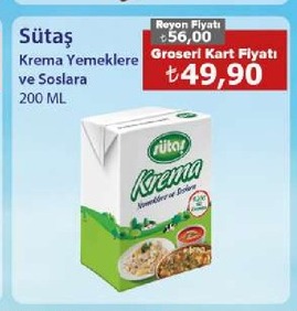 Sütaş Krema Yemeklere Ve Soslara 200 Ml