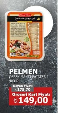 Pelmen Özbek Mantı Patatesli 400 G