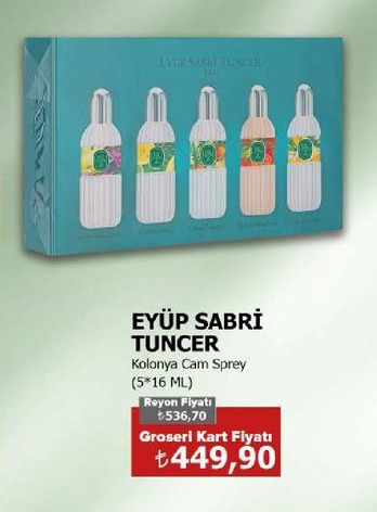Eyüp Sabri Tuncer Kolonya Cam Sprey (5*16 Ml)