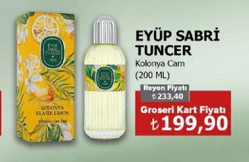 Eyüp Sabri Tuncer Kolonya Cam (200 Ml)