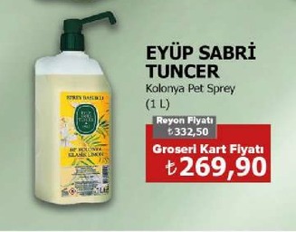 Eyüp Sabri Tuncer Kolonya Pet Sprey (1 L)