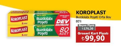 Koroplast Buzdolabı Poşeti Orta Boy 80'Li