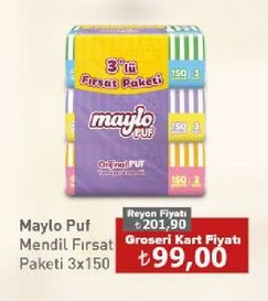 Maylo Puf Mendil Fırsat Paketi 3X150