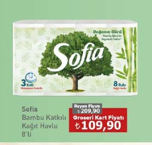 Sofia Bambu Katkılı Kağıt Havlu 8'Li