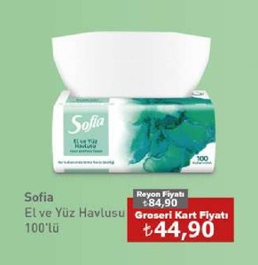 Sofia El Ve Yüz Havlusu 100'Lü