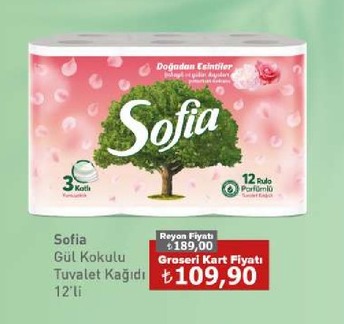 Sofia Gül Kokulu Tuvalet Kağıdı 12'Li