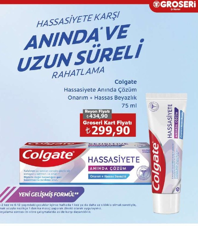 Colgate Hassasiyete Anında Çözüm Onarım + Hassas Beyazlık 75 Ml