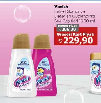 Vanish Leke Çıkarıcı Ve Deterjan Güçlendirici Sıvı Çeşitleri 1000 Ml