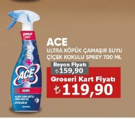 Ace Ultra Köpük Çamaşir Suyuçiçek Kokulu Sprey 700 Ml