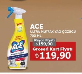 Ace Ultra Mutfak Yağ Çözücü 700 Ml