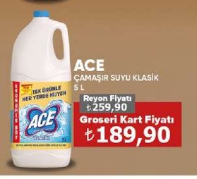 Ace Çamaşır Suyu Klasik 5 L