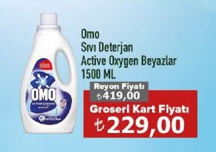Omo Sıvı Deterjan Active Oxygen Beyazlar 1500 Ml