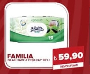 Familia Islak Havlu Yeşilçay 90'Lı