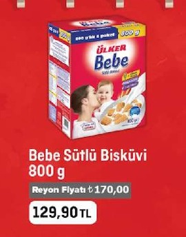 Ülker Bebe Sütlü Bisküvi 800 G