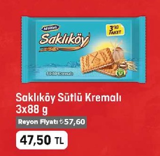 Saklıköy Sütlü Kremalı 3X88 G