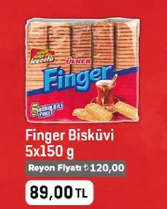 Ülker Finger Bisküvi 5X150G