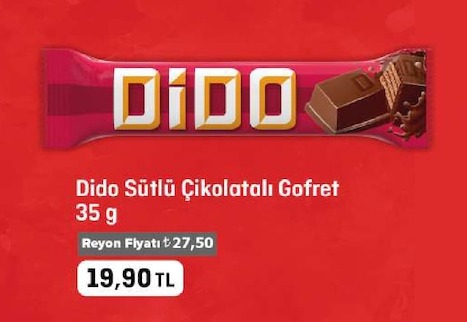 Dido Sütlü Çikolatalı Gofret 35G