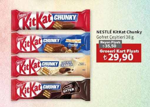 Nestlé Kitkat Chunky Gofret Çeşitleri 38 G