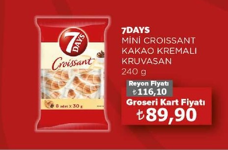 7Days Mini Kruvasan Kakaolu Kremalı 240G