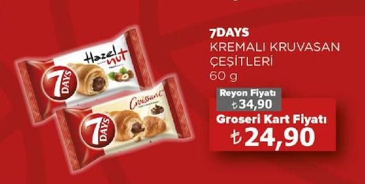 7Days Kremalı Kruvasan Çeşitleri 60G