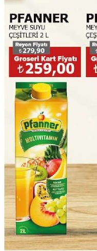 Pfanner Meyve Suyu Çeşitleri 2 L