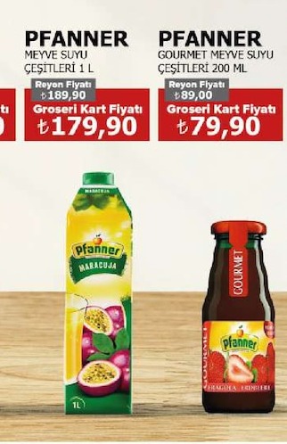 Pfanner Meyve Suyu Çeşitleri 1L