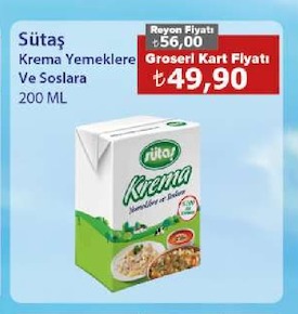 Sütaş Krema Yemeklere Ve Soslara 200 Ml