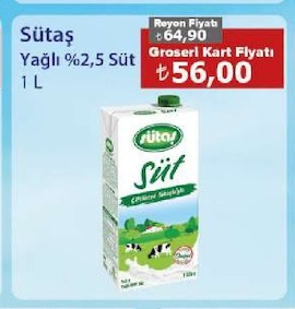 Sütaş Yağlı Süt %2,5 1 L