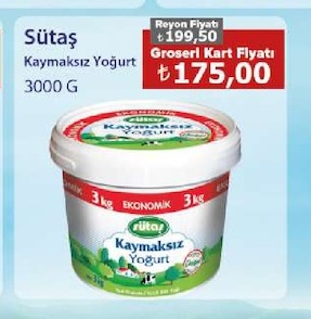 Sütaş Kaymaksız Yoğurt 3000 G
