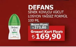 Defans Sinek Kovucu Vücut Losyon Yağsız Formül 100 Ml
