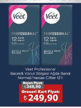 Veet Professional Ayak Ve Vücut Bölgesi Ağda Bandı Normal/Hassas Cilter 12'Li